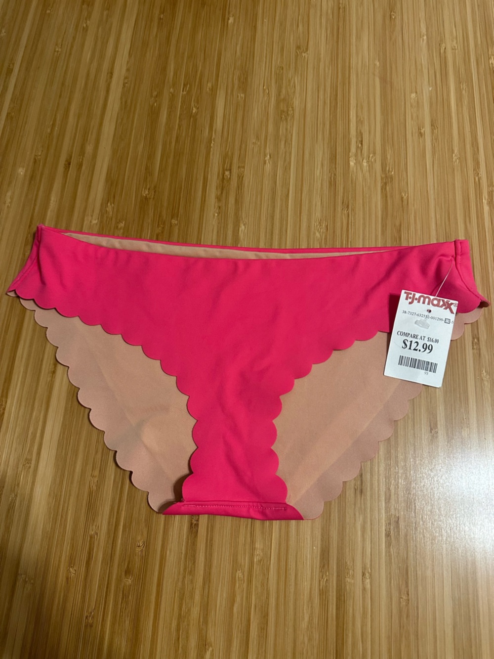 J. Crew Scalloped Edge Bikini Bottoms in Bright Pink - Small